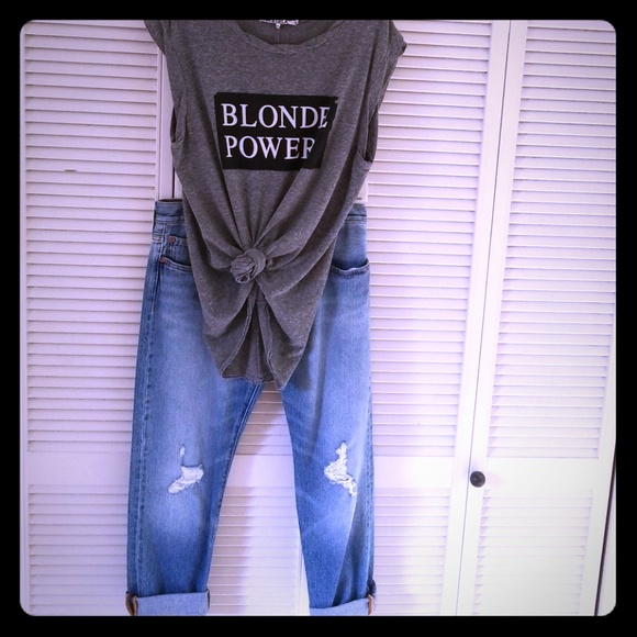 Pam & Gela Tops - Pam & Gela Frankie Blonde Power Muscle Tee Tank